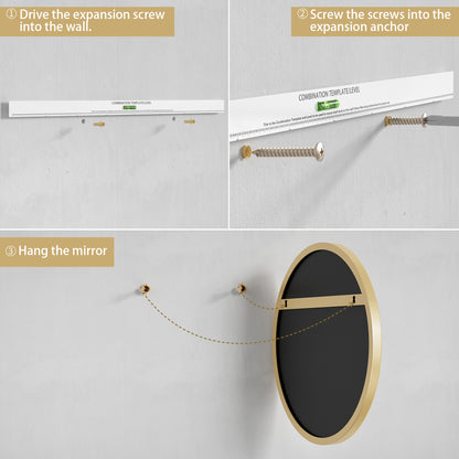 PAIHOME Round Decorative Wall Mirror with Metal Frame, Wall Mounted Vanity Mirror,Modern Bathroom Circle Mirrors