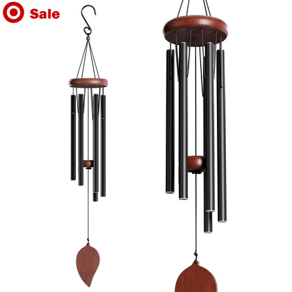 PAIHOME Aluminium Wind Chimes for Garden, Outdoor Windbell with Relaxing Sounds for Patio, Porch, Yard. Deep Tone Wood Hanging Decoration Wind Catcher