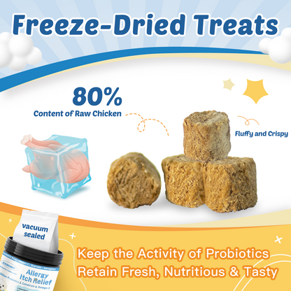 Dog Allergy Relief Chews, with Probiotics, Omega 3, Colostrum - Dog Itching Skin & Ears Relief, Herbal Skin & Coat Supplement, Gut & Immune Support, Hot Spot Treatment, Anti Seasonal Allergies