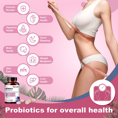 NATURE TARGET Women’s 60B CFUs Probiotic : 14 organic strains, cranberry, D-mannose, prebiotics – supports digestive, immune, women’s health - 90tabs