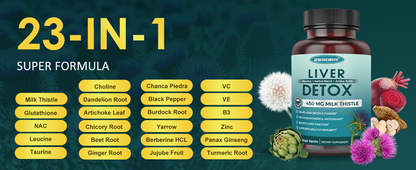 ZEBORA Milk Thistle 450 mg - 80% Silymarin for Liver Cleanse Detox & Repair Liver Supplement - 120 Veggie Capsules