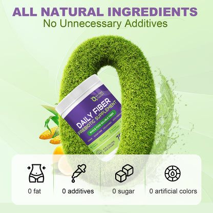 NATURE TARGET Daily Fiber Supplement: Soluble Prebiotic Fiber, Whole Food, GF/SF Free, Keto – Supports Gut/Digestive Health, Regularity – 70 Servings