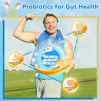 NATURE TARGET Men Probiotics 100Billion CFU with Enzymes PrebioticsSaw Palmetto and Cranberry -90 Veggie Capsules