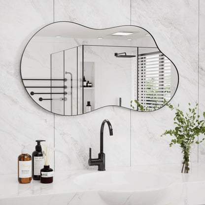 Irregular Wavy Wall Mirror – Asymmetrical Shape, HD Reflection, Modern Decor for Bedroom, Bathroom, Living Room