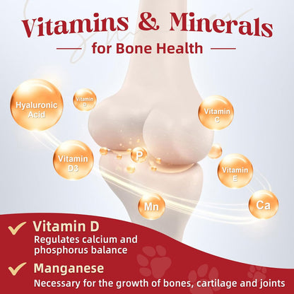 ZEBORA Dog Glucosamine with glucosamine, chondroitin, MSM, omega-3 & collagen. Relieves hip/joint pain, boosts mobility for all breeds - 270g