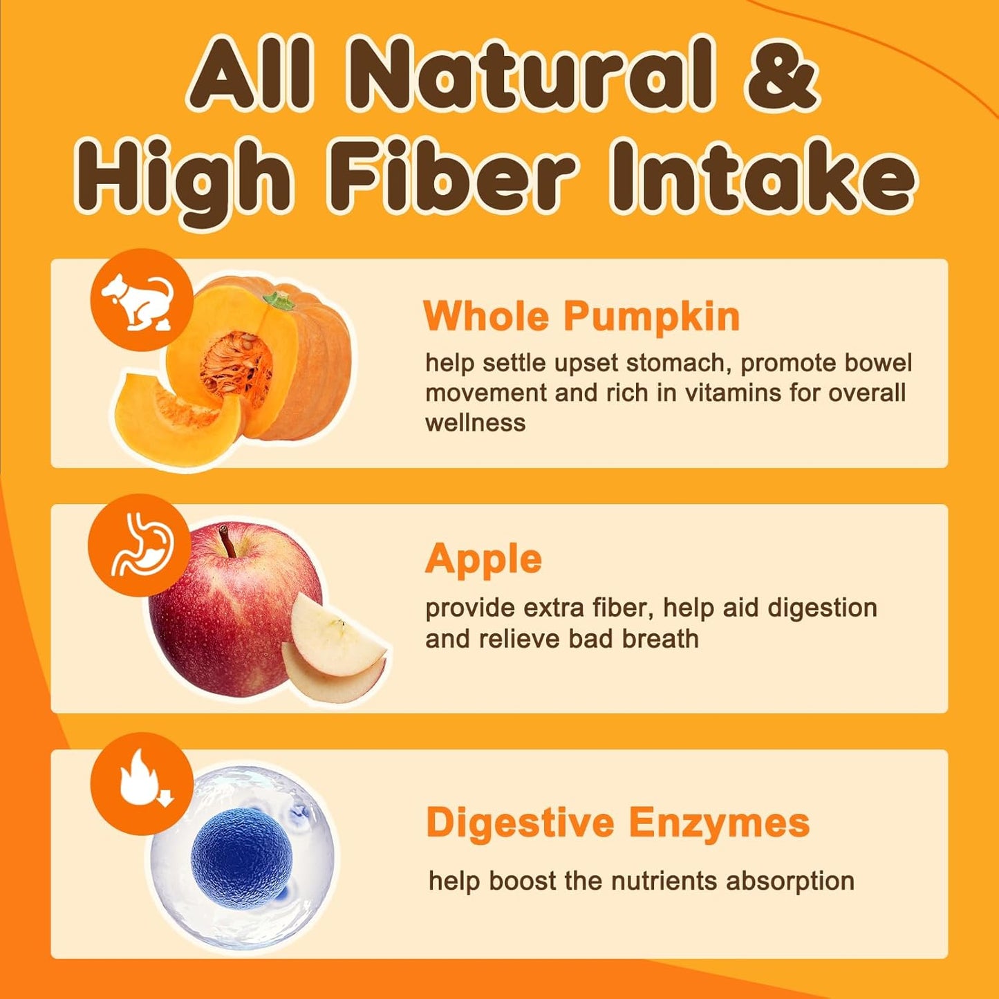 NATURE TARGET Dog Pumpkin: All-natural fiber with digestive enzymes & apple. Supports healthy stool, relieves diarrhea & constipation - 60 Scoops