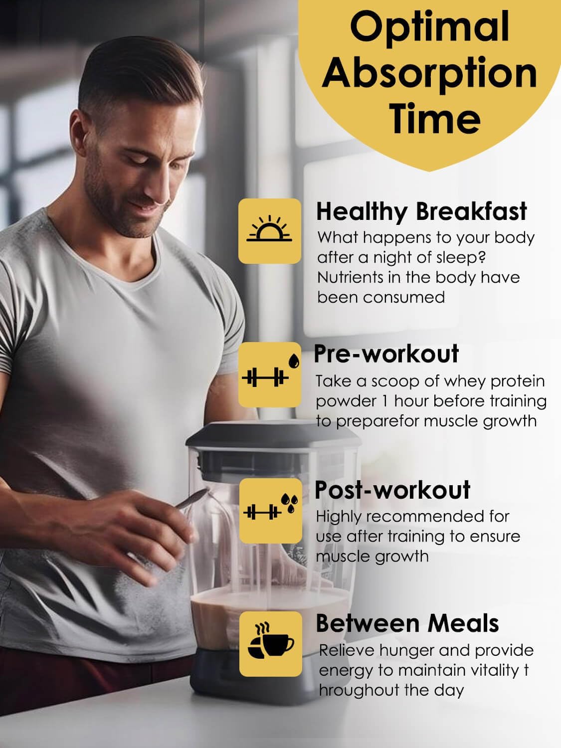 NATURE TARGET Whey Protein: Build Muscle, Aid Recovery, Boost Satiety 25g Protein, 5.5g BCAAs, Grass-Fed Whey, Pea Protein, MCTs - 1.1lb