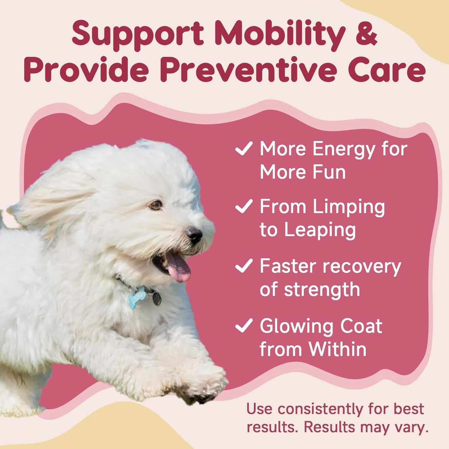 ZEBORA Dog Glucosamine – with chondroitin, MSM, hemp, turmeric, omega-3 & calcium; supports hip, joint, pain relief & skin health – 180 chews