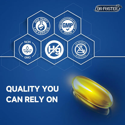 Advanced Omega-3 Fish Oil 2000mg – High Potency with DHA, EPA, ALA – Supports Heart, Brain, Joint & Immune Health – Enriched with Vitamin D3 & E for Antioxidant Protection – 120 Softgels