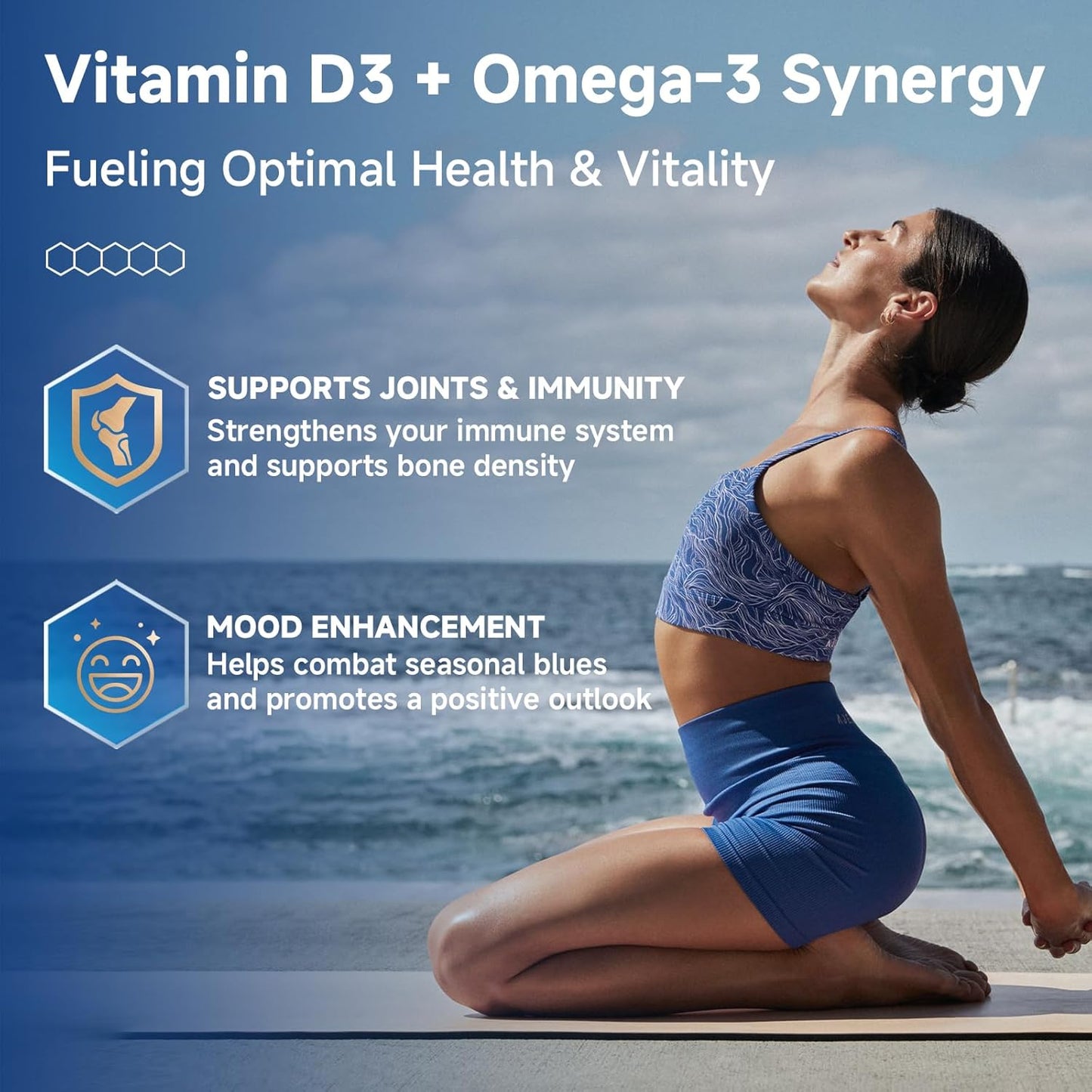 Advanced Omega-3 Fish Oil 2000mg – High Potency with DHA, EPA, ALA – Supports Heart, Brain, Joint & Immune Health – Enriched with Vitamin D3 & E for Antioxidant Protection – 120 Softgels