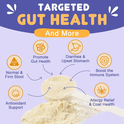 NATURE TARGET Dog Probiotics: 6B CFU Probiotics powder with probiotics, prebiotics & enzymes. Supports gut health, relieves diarrhea - 90 scoops