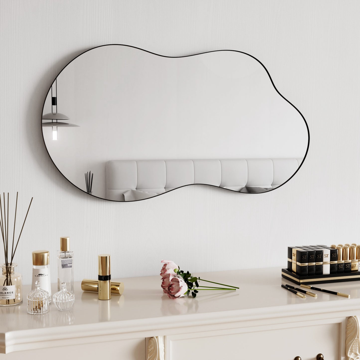 Irregular Wavy Wall Mirror – Asymmetrical Shape, HD Reflection, Modern Decor for Bedroom, Bathroom, Living Room