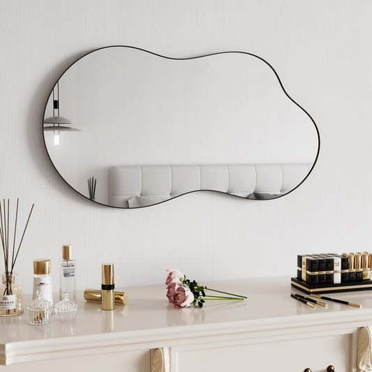 Irregular Wavy Wall Mirror – Asymmetrical Shape, HD Reflection, Modern Decor for Bedroom, Bathroom, Living Room