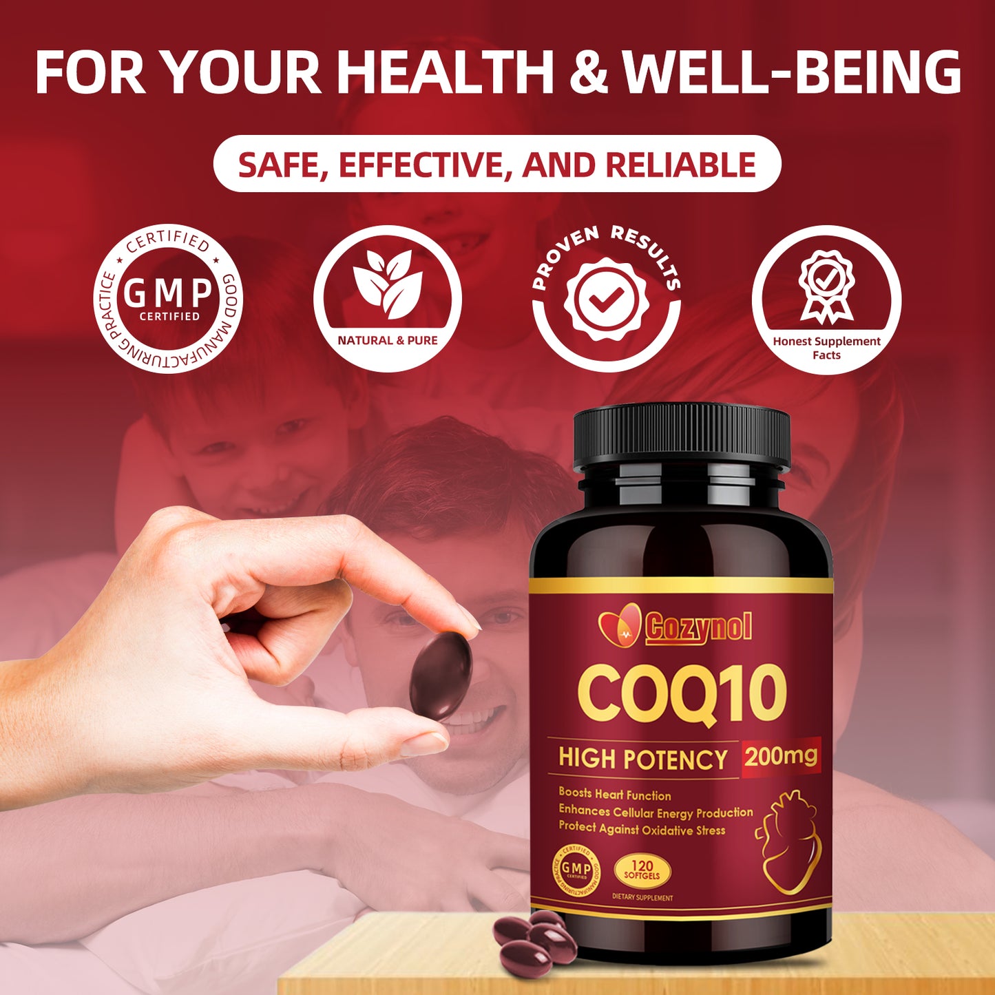 CoQ10 400mg Softgels with PQQ & Omega 3, 120 Count