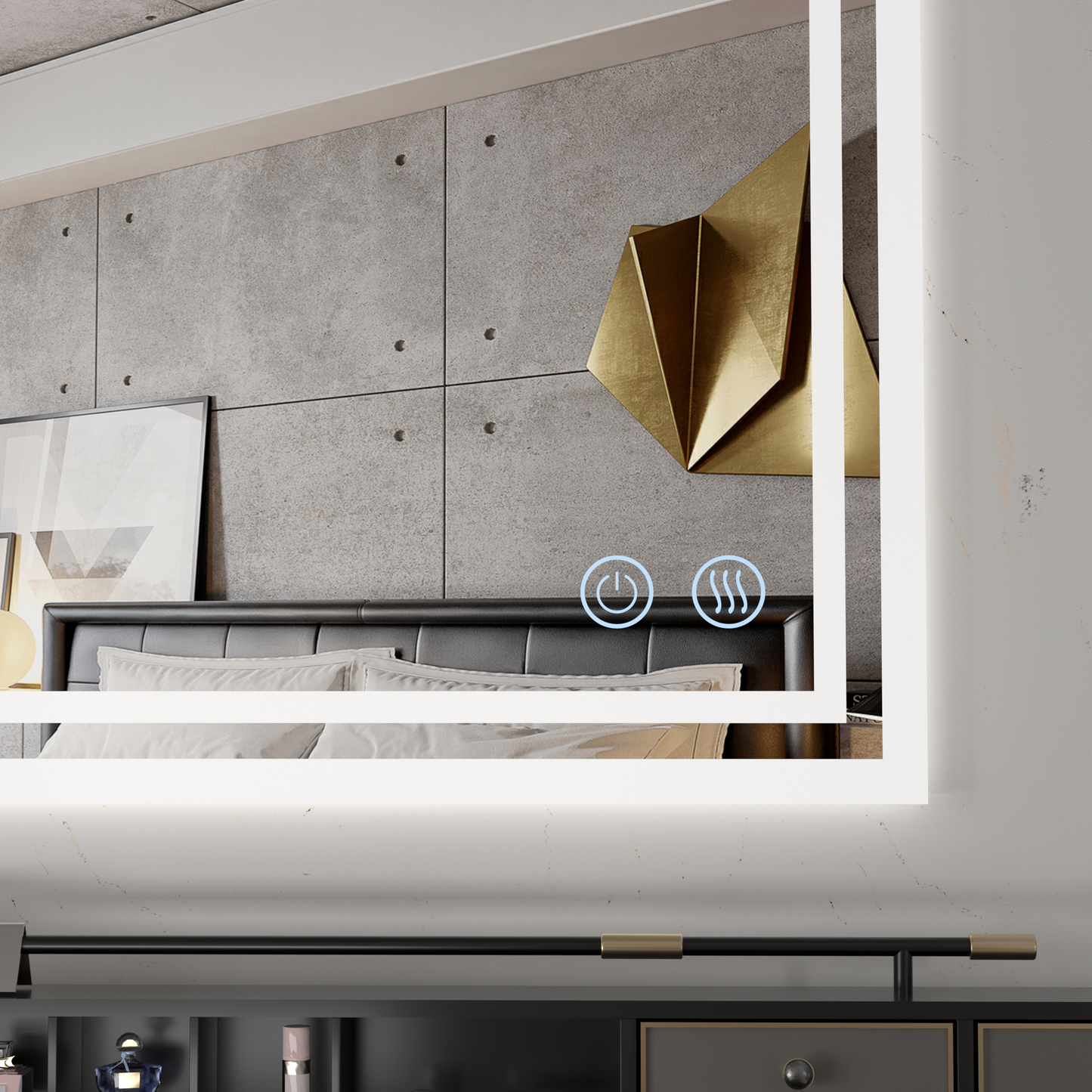 PAIHOME Backlit Bathroom Mirror with Anti-Fog - Dimmable Wall-Mounted Vanity Mirror with 3 Color Temperatures and Memory Function