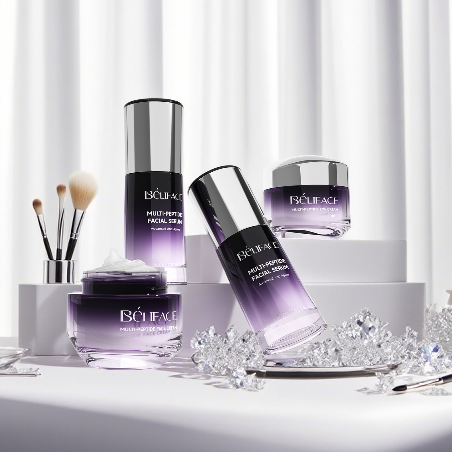 Beliface Anti-Aging Eye Cream: Reduce Wrinkles,Fine Lines,Dark Circles,Brighten—Peptides,Hyaluronic Acid,Niacinamide—Paraben-Free—1.0oz(30g)