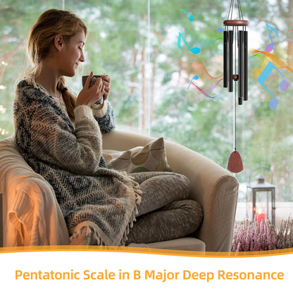 PAIHOME Aluminium Wind Chimes for Garden, Outdoor Windbell with Relaxing Sounds for Patio, Porch, Yard. Deep Tone Wood Hanging Decoration Wind Catcher