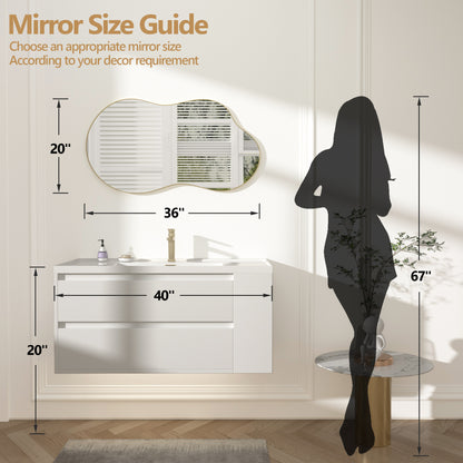 Irregular Wavy Wall Mirror – Asymmetrical Shape, HD Reflection, Modern Decor for Bedroom, Bathroom, Living Room