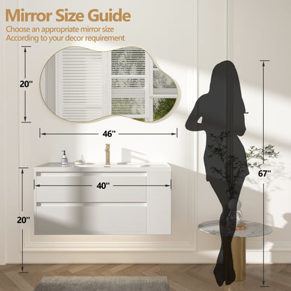 Irregular Wavy Wall Mirror – Asymmetrical Shape, HD Reflection, Modern Decor for Bedroom, Bathroom, Living Room