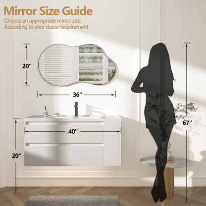 Irregular Wavy Wall Mirror – Asymmetrical Shape, HD Reflection, Modern Decor for Bedroom, Bathroom, Living Room