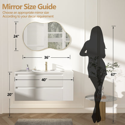 Irregular Wavy Wall Mirror – Asymmetrical Shape, HD Reflection, Modern Decor for Bedroom, Bathroom, Living Room