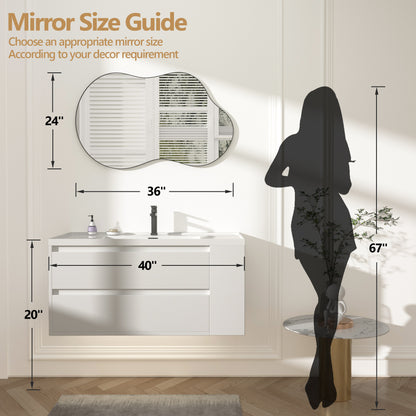 Irregular Wavy Wall Mirror – Asymmetrical Shape, HD Reflection, Modern Decor for Bedroom, Bathroom, Living Room