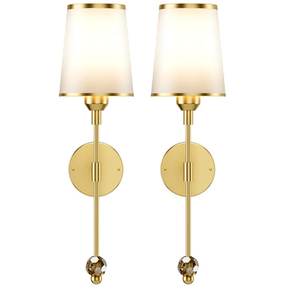 PAIHOME Elegant Wall Sconce Set with Crystal Accent, Bedroom Living Room Hallway Feature Wall Lighting Fixtures