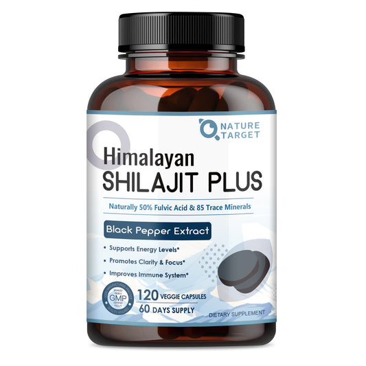 NATURE TARGET Himalayan Shilajit, Shilajit for Men, 120 Capsules