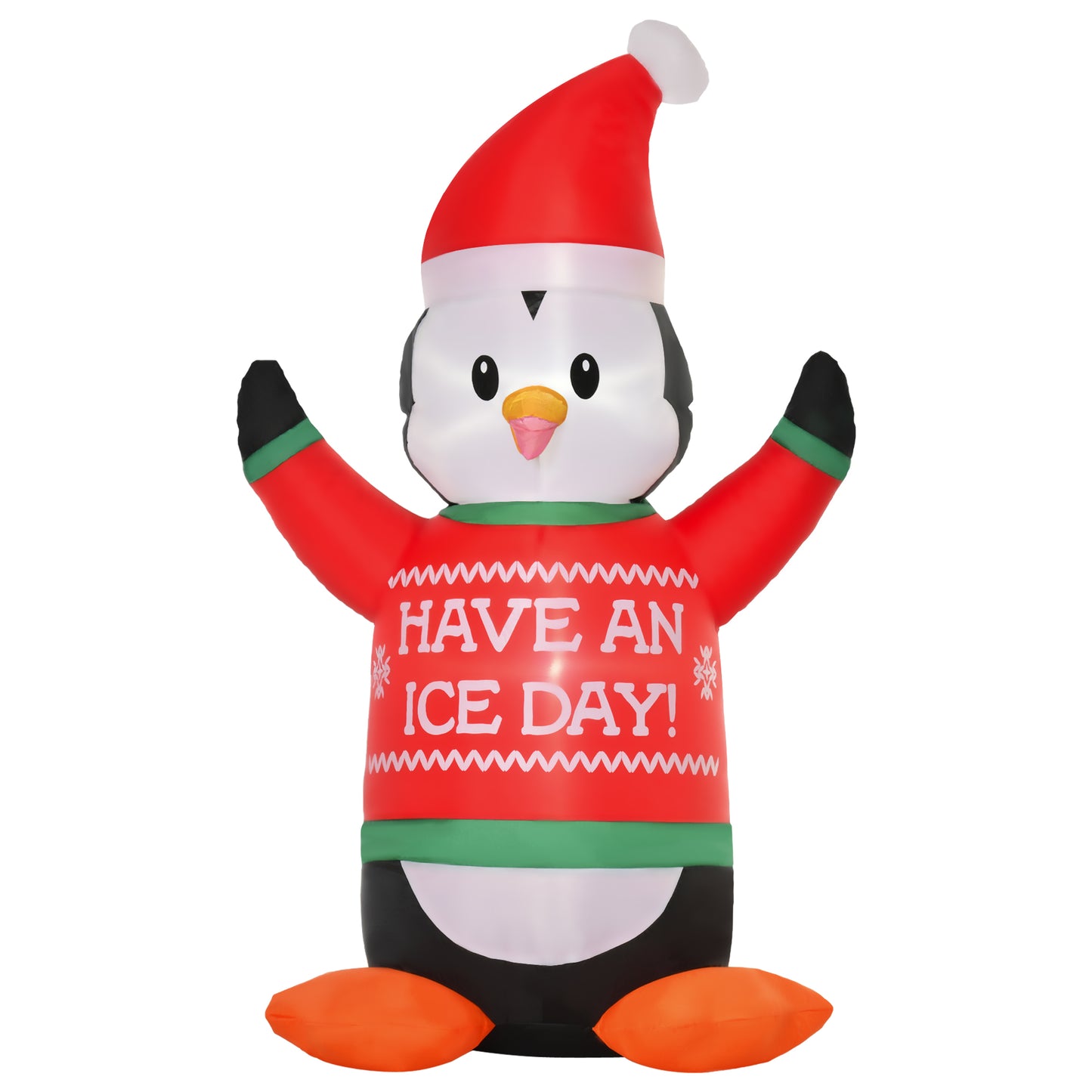 Christmas Inflatables Outdoor Decorations Penguin Wearing Christmas Sweater, Blow-Up Yard Christmas Decor with LED Lights Display