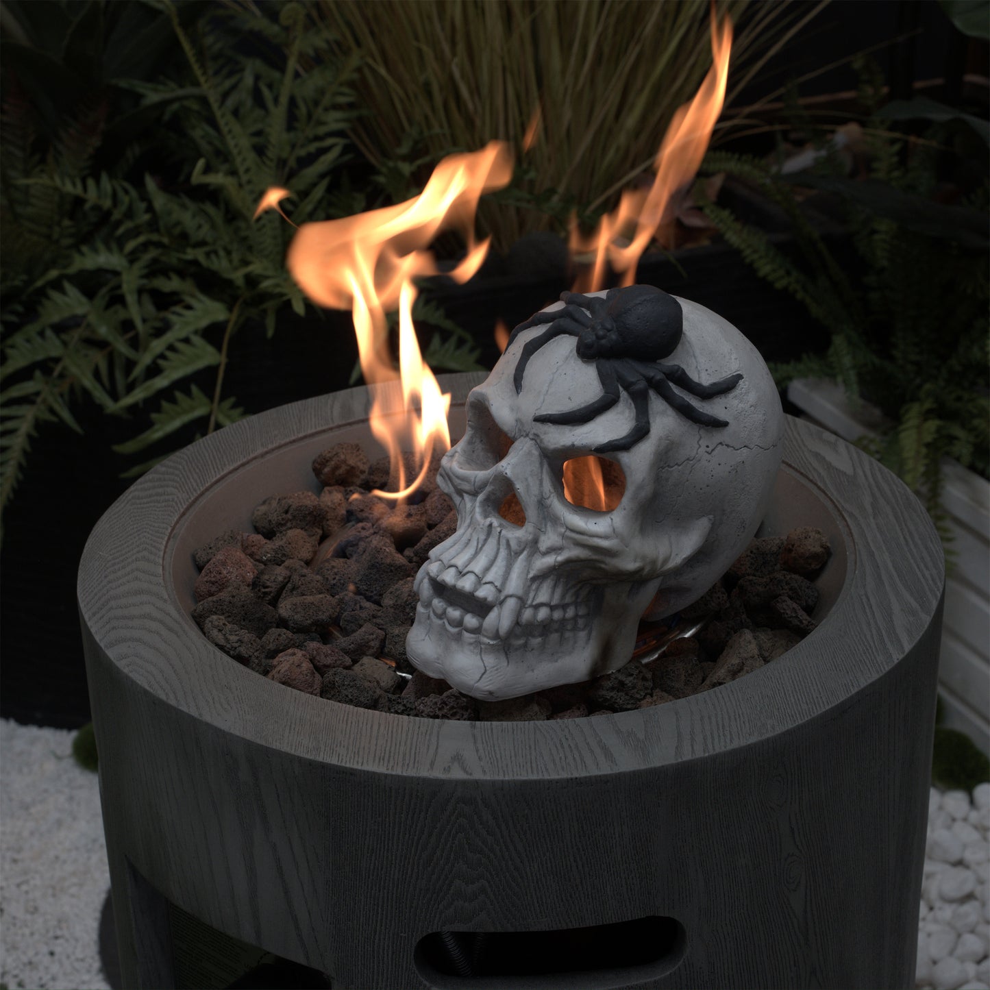 Demon Skull, Suitable for Outdoor Fireplace and Fire Pit, Halloween Decoration