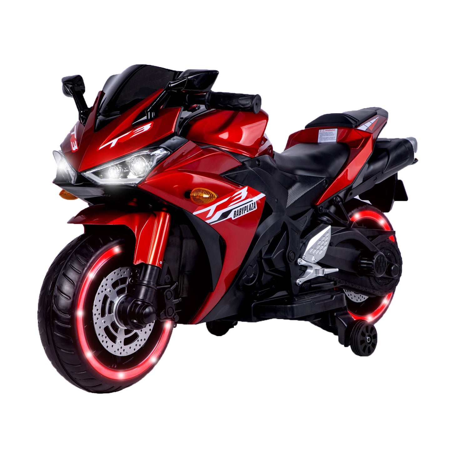 Kids Motorcycle 12 V Motorcycle For Kids 3-8 Years Boys Girls,Kids Motorcycle Ride On Toy With Training Wheels/Manual Throttle/ Drive By Hand /Lighting Wheels