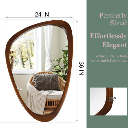 Organic Teardrop Mirror, Irregular Decorative Mirror -  PAIHOME: Modern Style, Solid Wood Frame, HD Tempered Glass