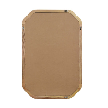 20" × 30" Farmhouse Wall Mirror, Natural Wood Bathroom Mirror with Rustic Frame - PAIHOME