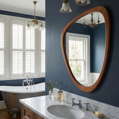 Organic Teardrop Mirror, Irregular Decorative Mirror -  PAIHOME: Modern Style, Solid Wood Frame, HD Tempered Glass