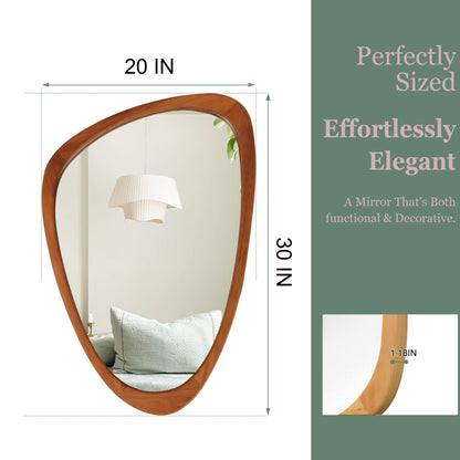 Organic Teardrop Mirror, Irregular Decorative Mirror -  PAIHOME: Modern Style, Solid Wood Frame, HD Tempered Glass
