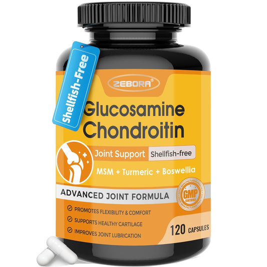 Glucosamine Chondroitin Joint Support Supplement, with MSM Turmeric Boswellia, Glucosamine Sulfate, Glucosamine Chondroitin MSM, for Joint Supports & Relief -120 Capsules