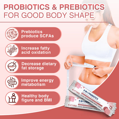 NATURE TARGET Women 4 in 1 Probiotics 100Billion CFU with D-Mannose and Cranberry -45packets